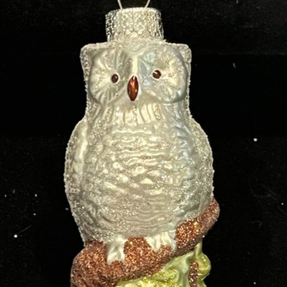 Vintage Set of 5 Glass Owl Baubles balls christmas Tree ornaments - Picture 1 of 7